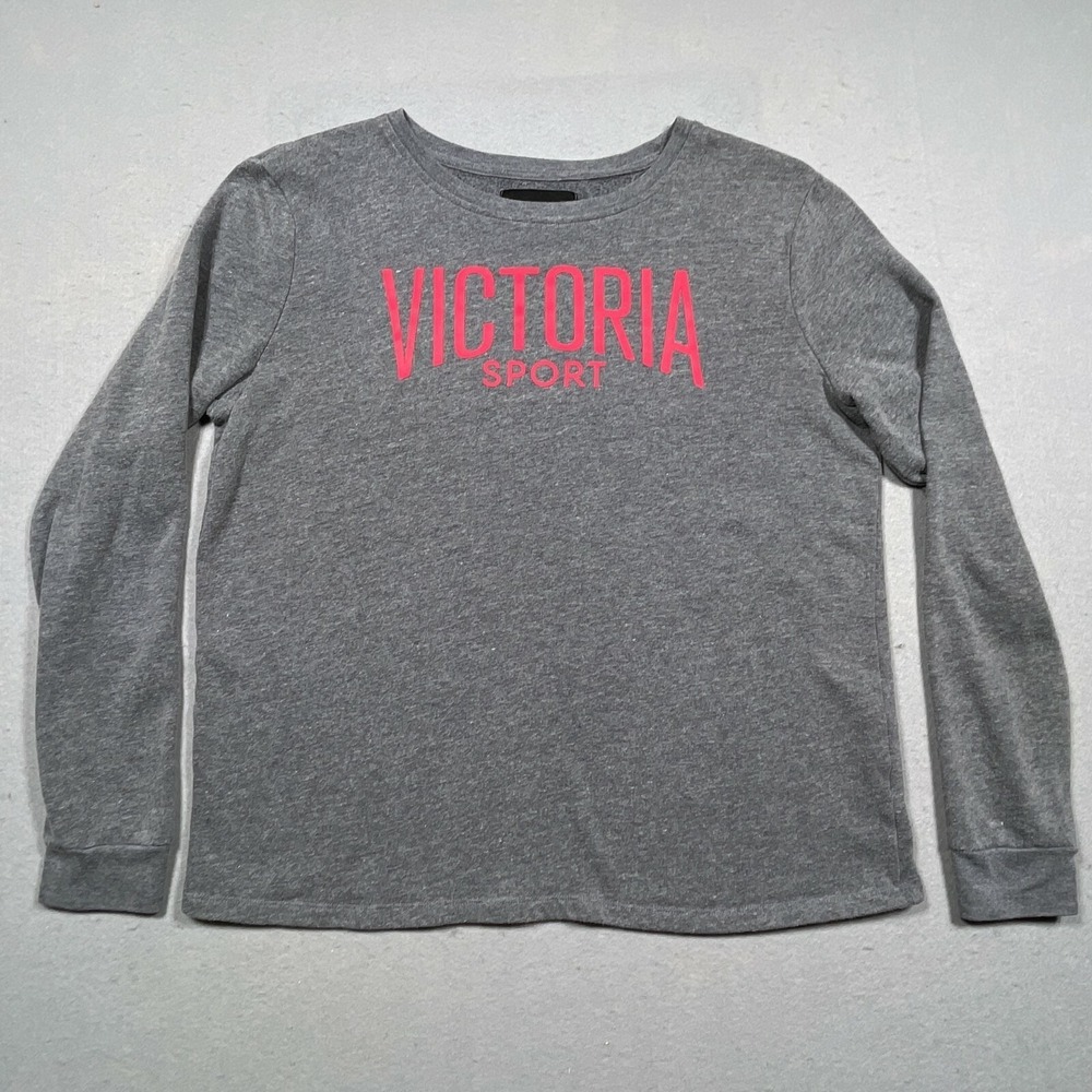 Victoria Secret  Pullover Sweatshirt VSX Sport Women Medium Gray‎ Activewear Y2k